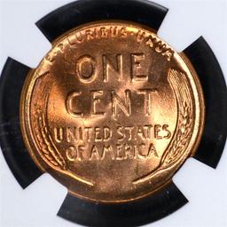 1956 MINT ERROR LINCOLN CENT, NGC MS-66 RED