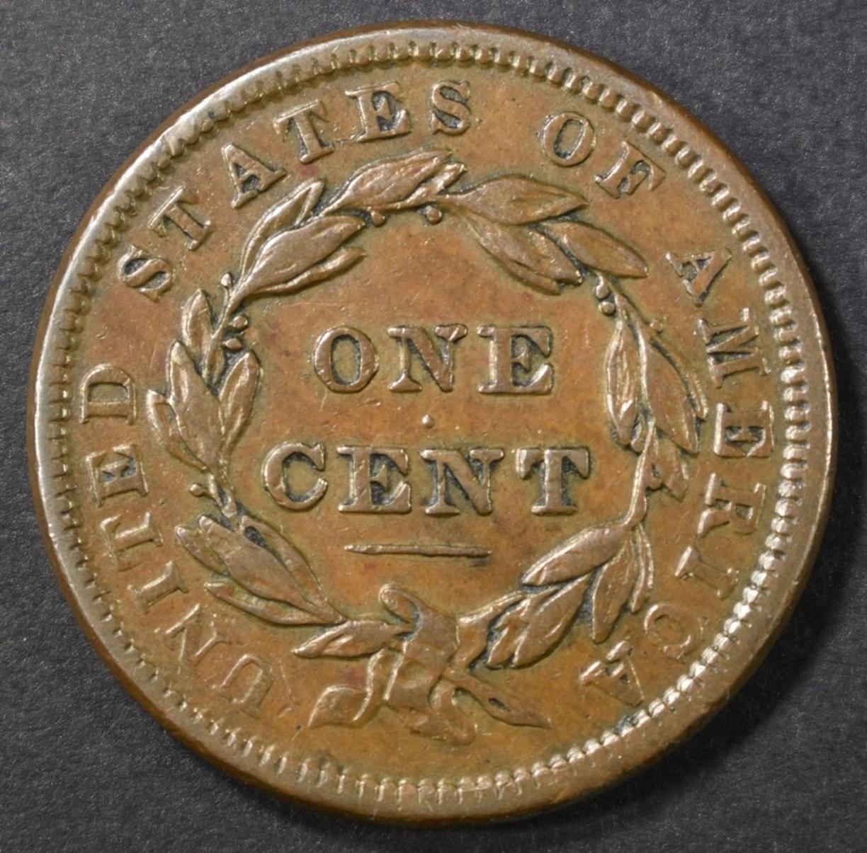 1838 LARGE CENT, XF+