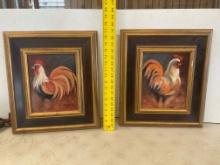 Pair of Rooster Canvases