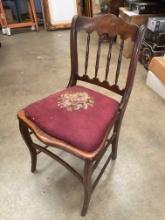 Chair w/Needlepoint Seat (wobbly)
