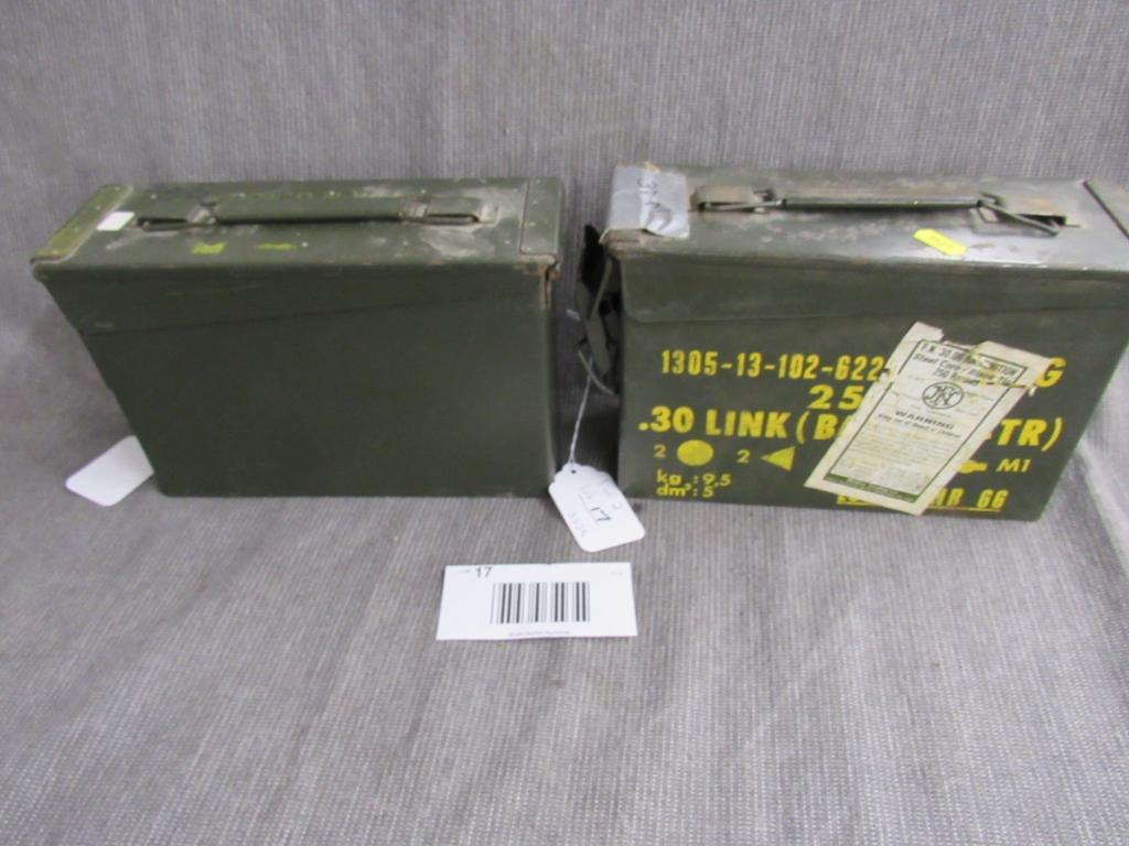 x2 large steel ammo cans.