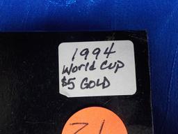 Z1  Proof  Gold Five Dollar 1994 World Cup