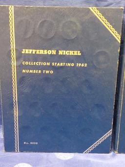 A13  G/UNC  (61) Nickels Jefferson 1938 to 1966 (10 Silver) - All Diff. - 2 Books