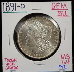 1891-O Morgan Dollar MS64 Bil PL