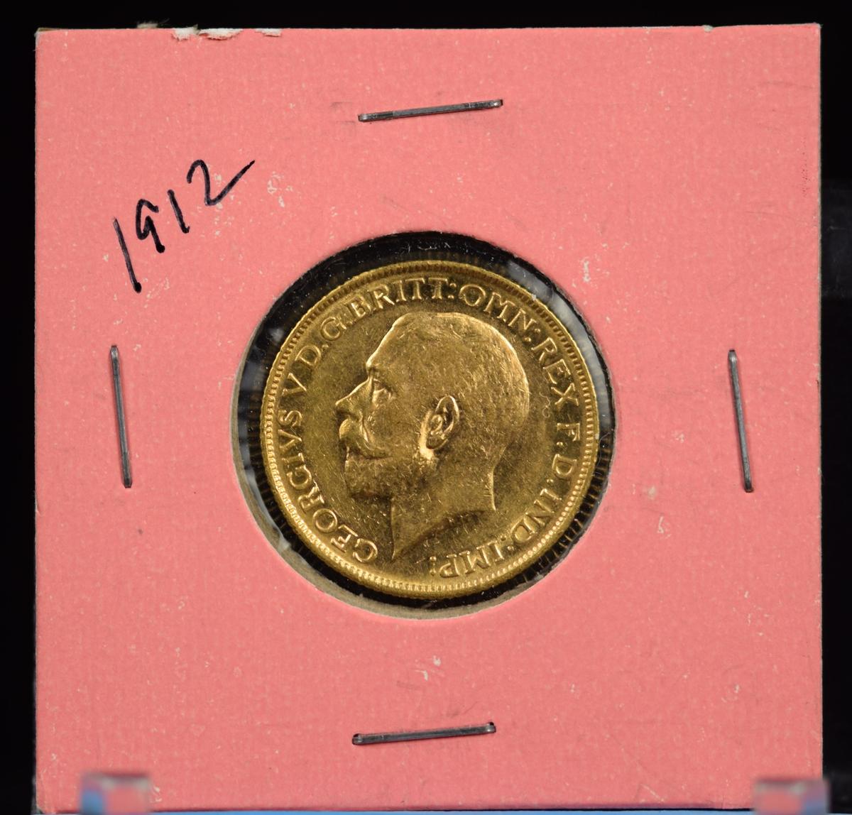 1912 Gold British Sovereign High Grade .2355 oz