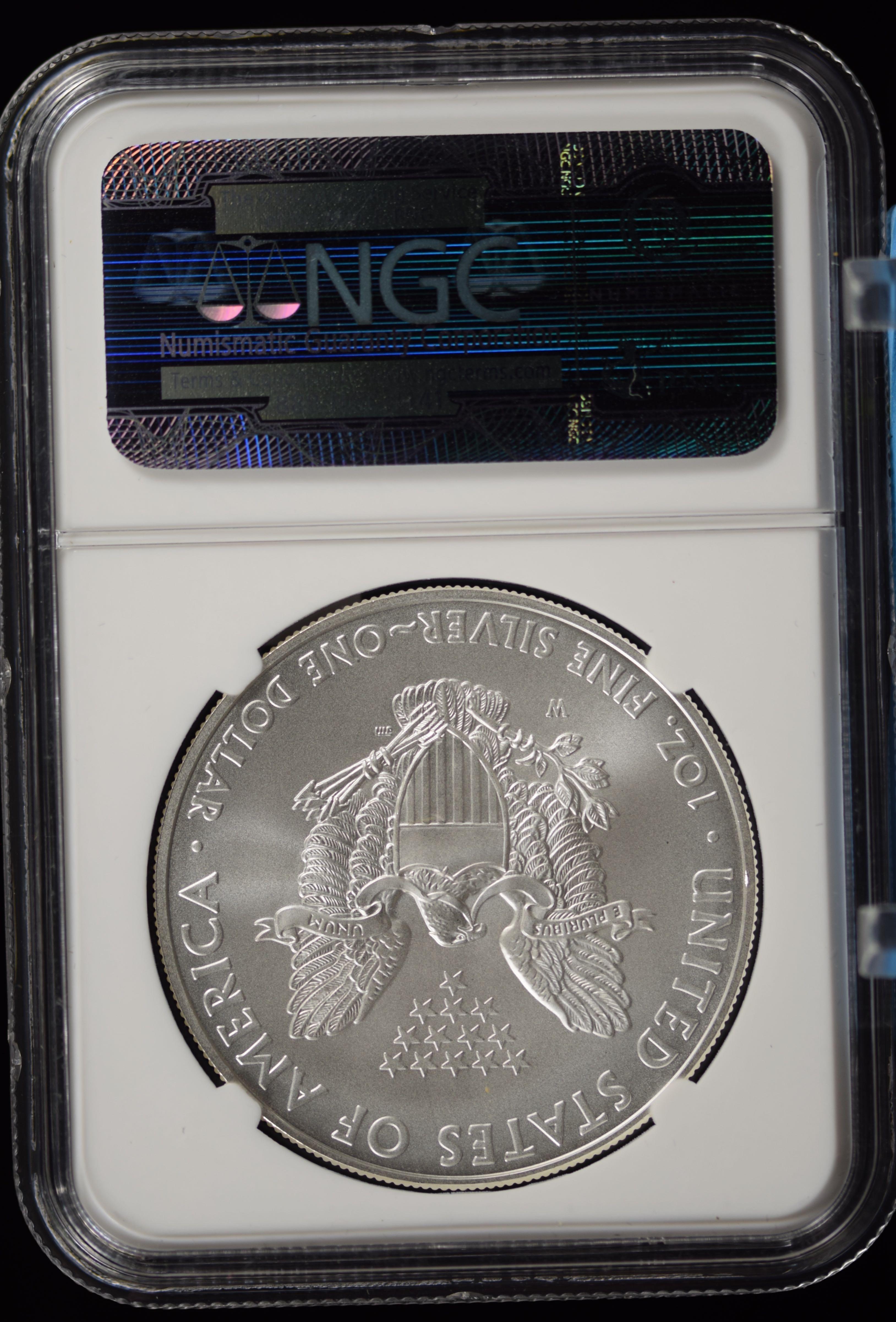 2008 American Silver Eagle NGC MS-70 Gold Star