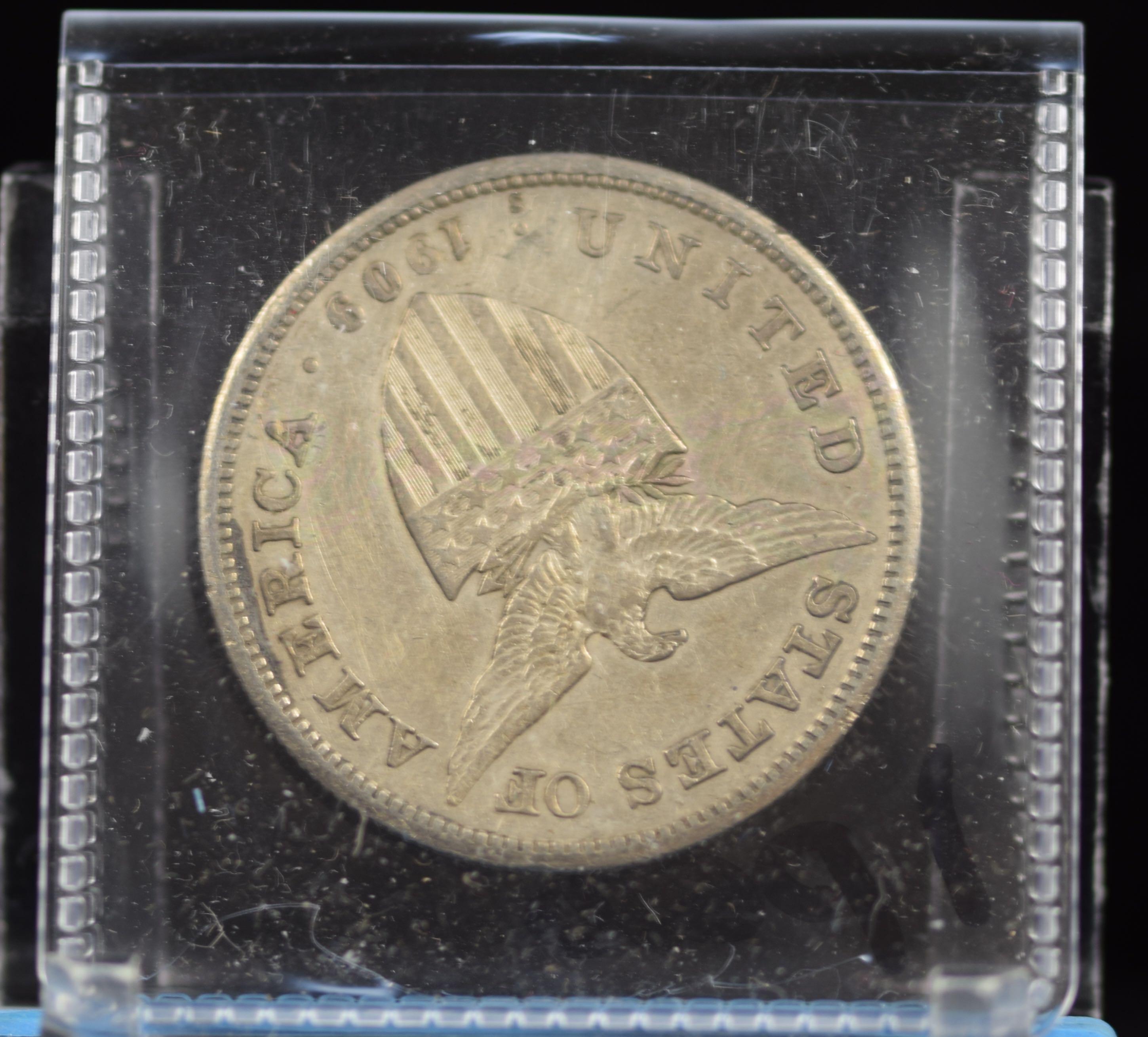 1909-S Phillipines One Peso Silver AU