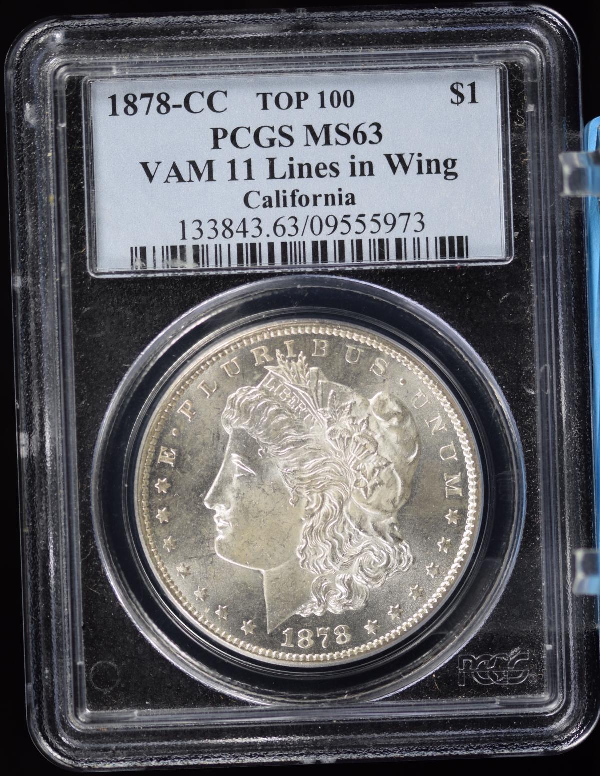 1878-CC Morgan Dollar PCGS MS-63 VAM 11 Top 100