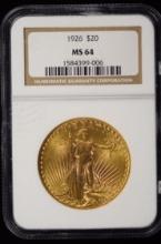 1926 St Gaudens Gold $20 Double Eagle NGC MS-64