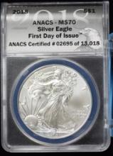 2018 American Silver Eagle ANACS MS-70