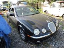 2002 Jaguar S-Type Sedan / Black with Gray Leather