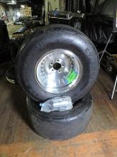 Pair of American Racing Wheels / Rear / with Mickey Thompson ET Drag Tires