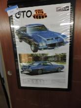 Framed Poster / 1971 Pontiac GTO "The Judge" - Blue / 24" X 36"