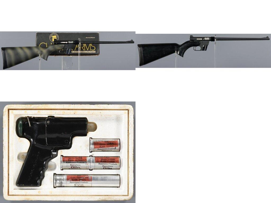 Two Semi-Automatic Survival Rifles and One Flare Pistol