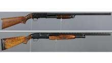 Two American Slide Action Shotguns