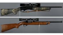 Two American Semi-Automatic Carbines with Scopes