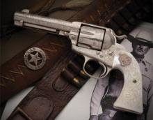 Engraved Texas Ranger Colt Bisley Model Single Action Revolver