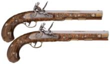 Pair of Flintlock Pistols by William Buchele