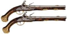 Pair of Nicolas Renier Dutch Flintlock Pistols