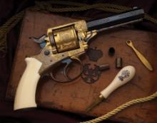 Cased Engraved Gilt H. Holland Tranter Model 1868 Revolver