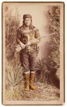 Cabinet Card of Tzoe "Peaches", Apache Scout by Wittick