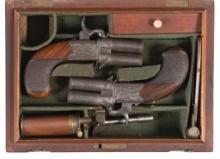 Cased Pair of William & John Rigby Turnover Pocket Pistols