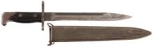 Experimental T2 Hot Point M1 Garand Bayonet with Scabbard