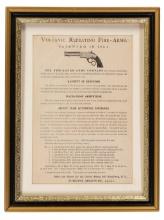 Framed New Haven Arms Company Volcanic Broadside Advertisement