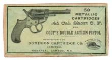 Dominion Cartridge Co. Picture Box of .41 Short Centerfire Ammo