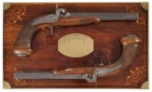 Cased Pair of Percussion Pistols by Brun in Grenoble