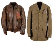 WWII 707th BS Painted A-2 Jacket with Caterpillar Club Lapel Pin