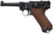 World War II Mauser "byf" Code "42" Date P.08  Luger Pistol