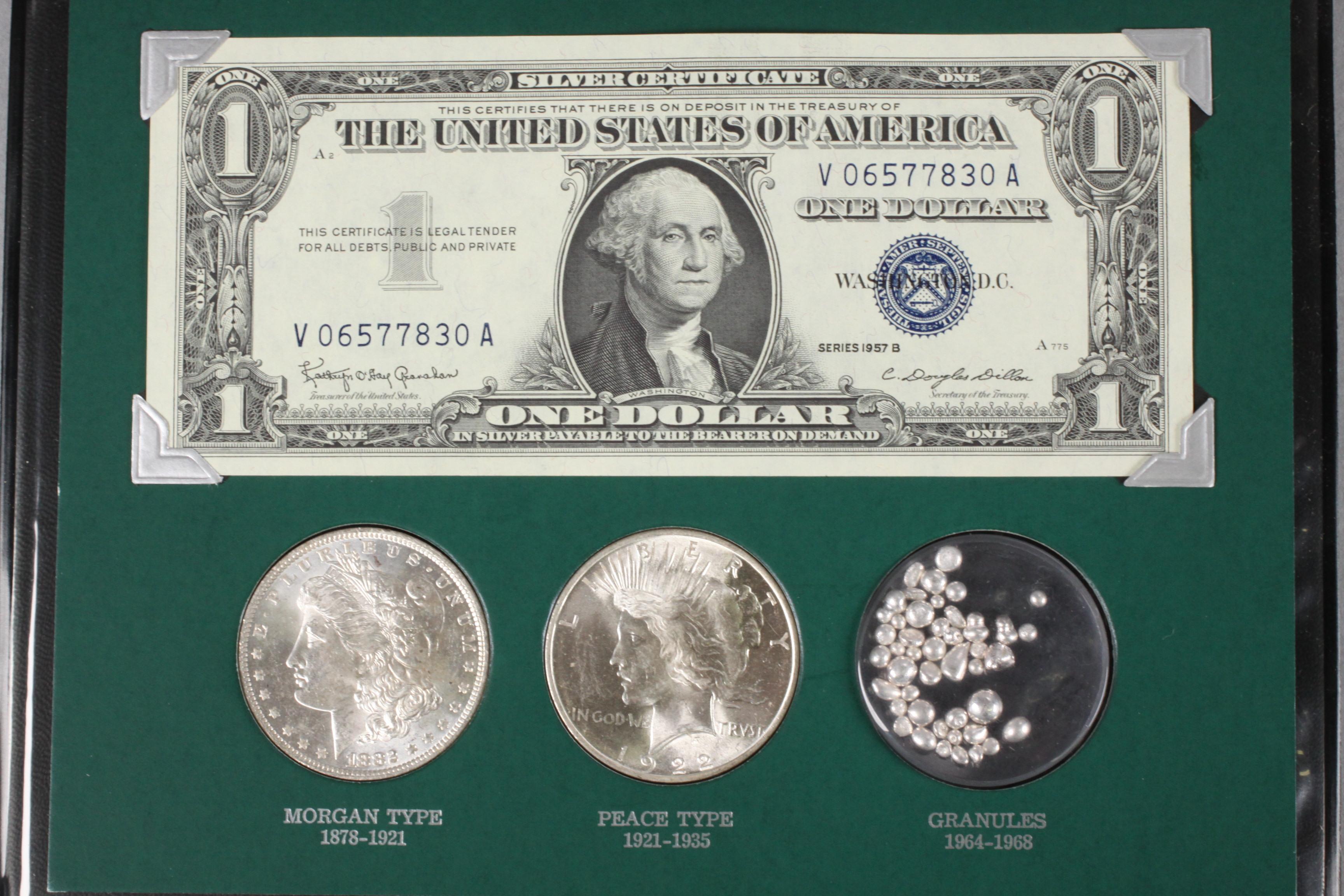 The Silver Story Coin Set; 1882-O Morgan, 1922-P Peace