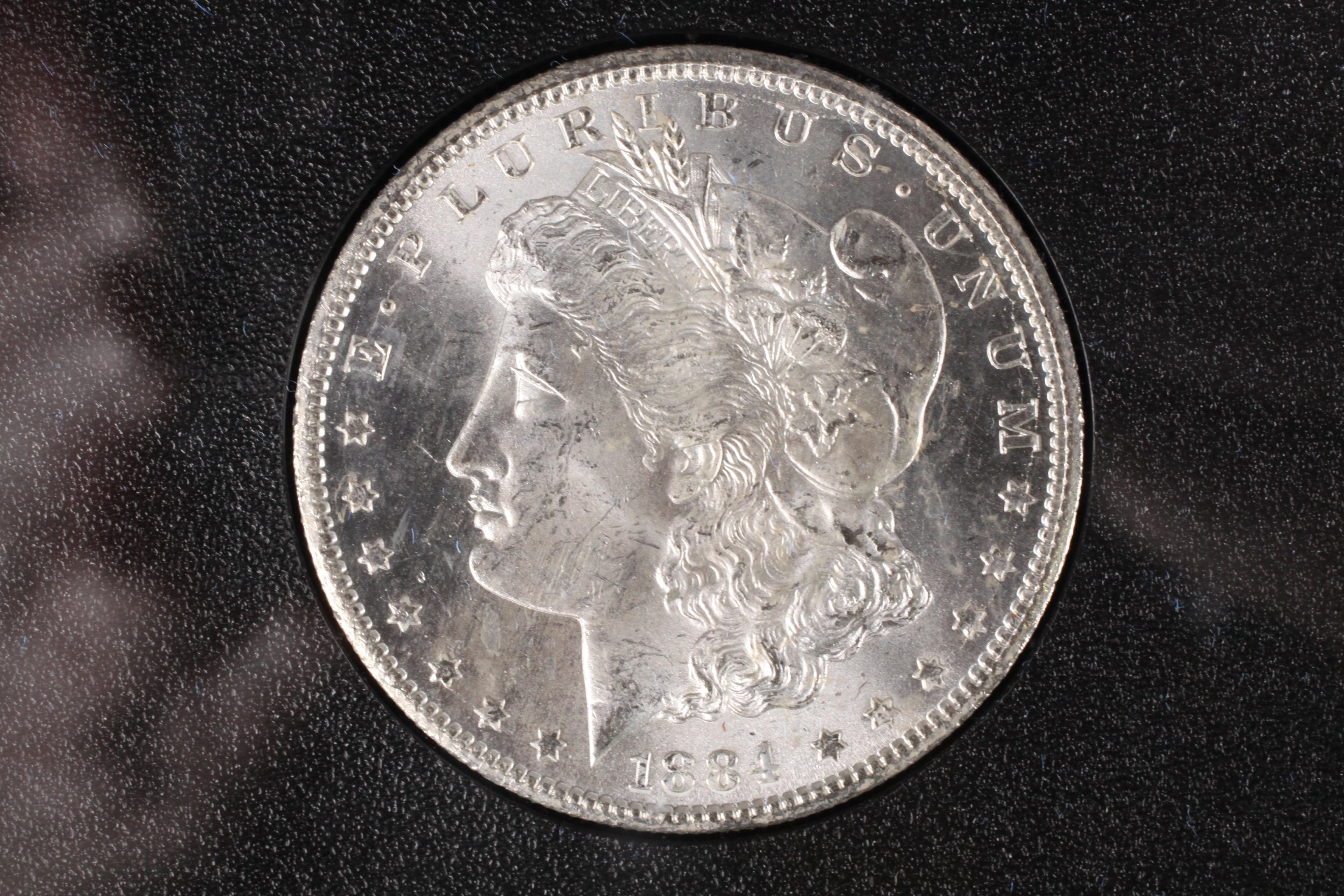 1884-CC Morgan Silver Dollar, Uncirculated in GSA Box, COA