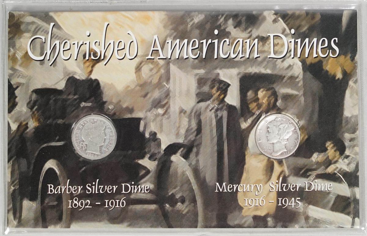 3 Cherished American Silver Dime Sets, Silver Dime Collection Set &