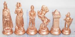 4 Sets of Hand Cast Chessmen;  Union, Medieval & More