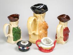 3 Wood & Sons Toby Mugs & Mini Beefeater Tea Pot