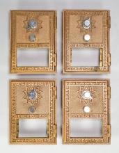 4 Vtg Brass Post Office Doors By Oro Mfg.