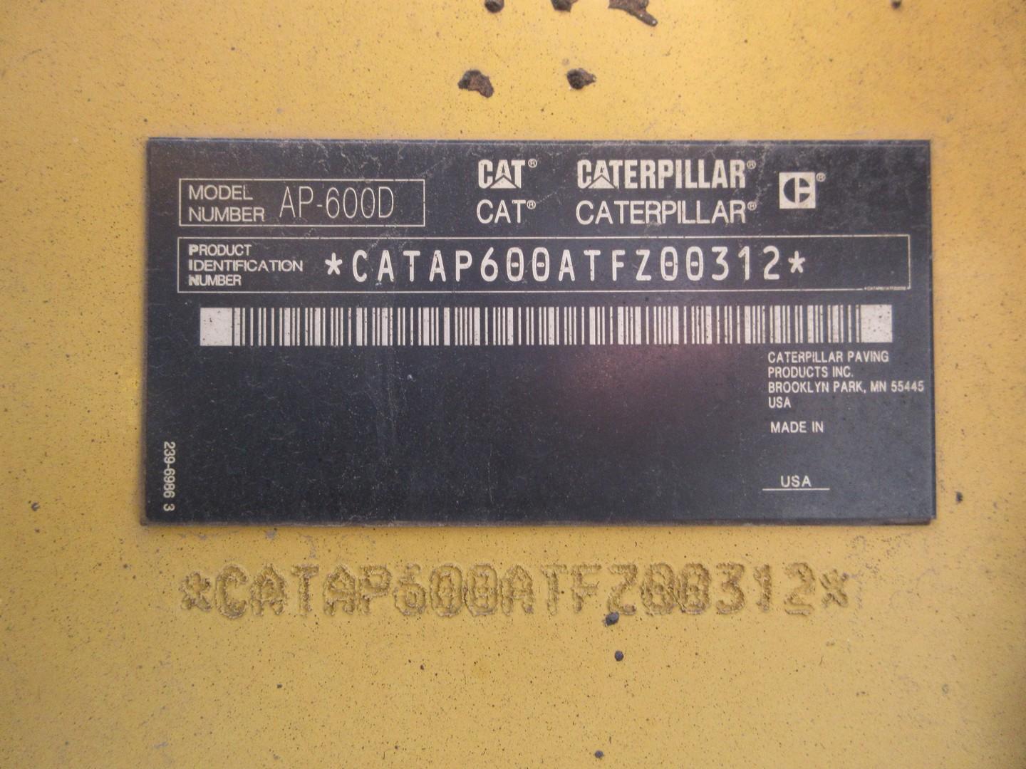 2013 Caterpillar AP-600D Asphalt Paver
