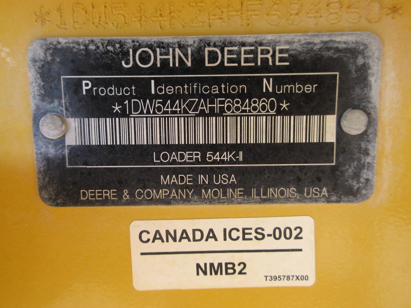 2018 John Deere 544K Rubber Tire Wheel Loader