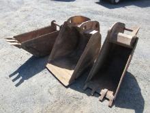 (3) Case 580 Backhoe Buckets