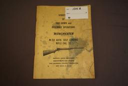 Winchester Sequence of Take-down & Assembly Operations for The Model 63 Auto Self Loading .22 Calibe