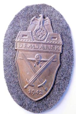 German WWII Army DEMJANSK 1942 Sleeve Shield