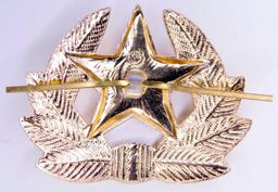 Pair of Soviet Russian Officer Shoulder Boards + Cap Badge