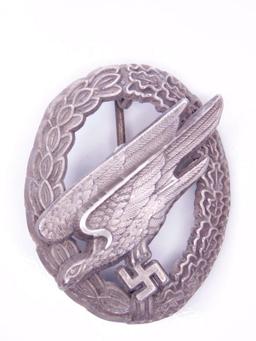 German WWII Luftwaffe Paratrooper Fallschirmjager Jump Badge