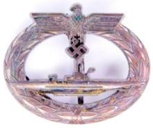 German WWII Naval Kreigsmarine U-Boat Submarine Badge