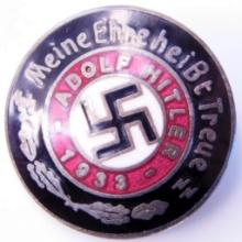 German WWII Waffen SS 1933 Adolf Hitler Swastika Badge