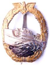 German WWII Naval Kriegsmarine 1st Model E Boat Badge