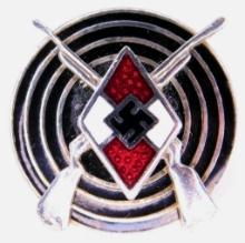 German WWII Silver Hitler Youth HJ Marksman Shooting Badge
