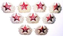 Soviet Russian Cold War EM Visor Cap Insignias, Nine (9)